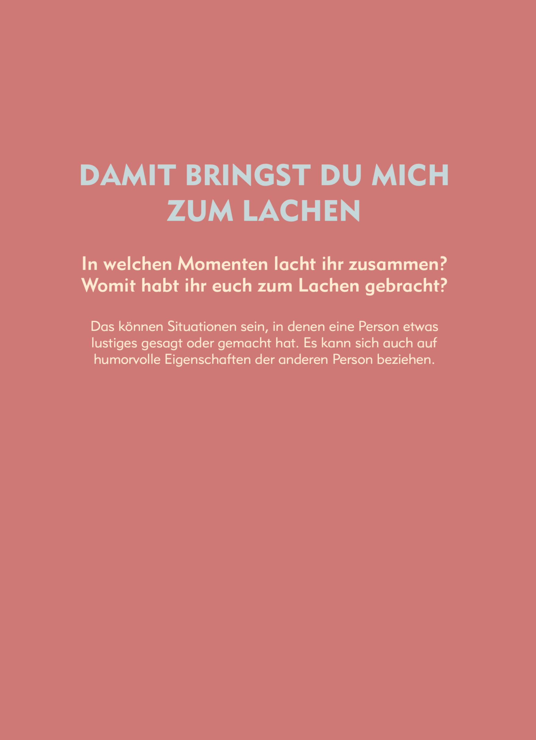 Lovebook Journal - Beispiel Kategorie "Reflexion für Paare"