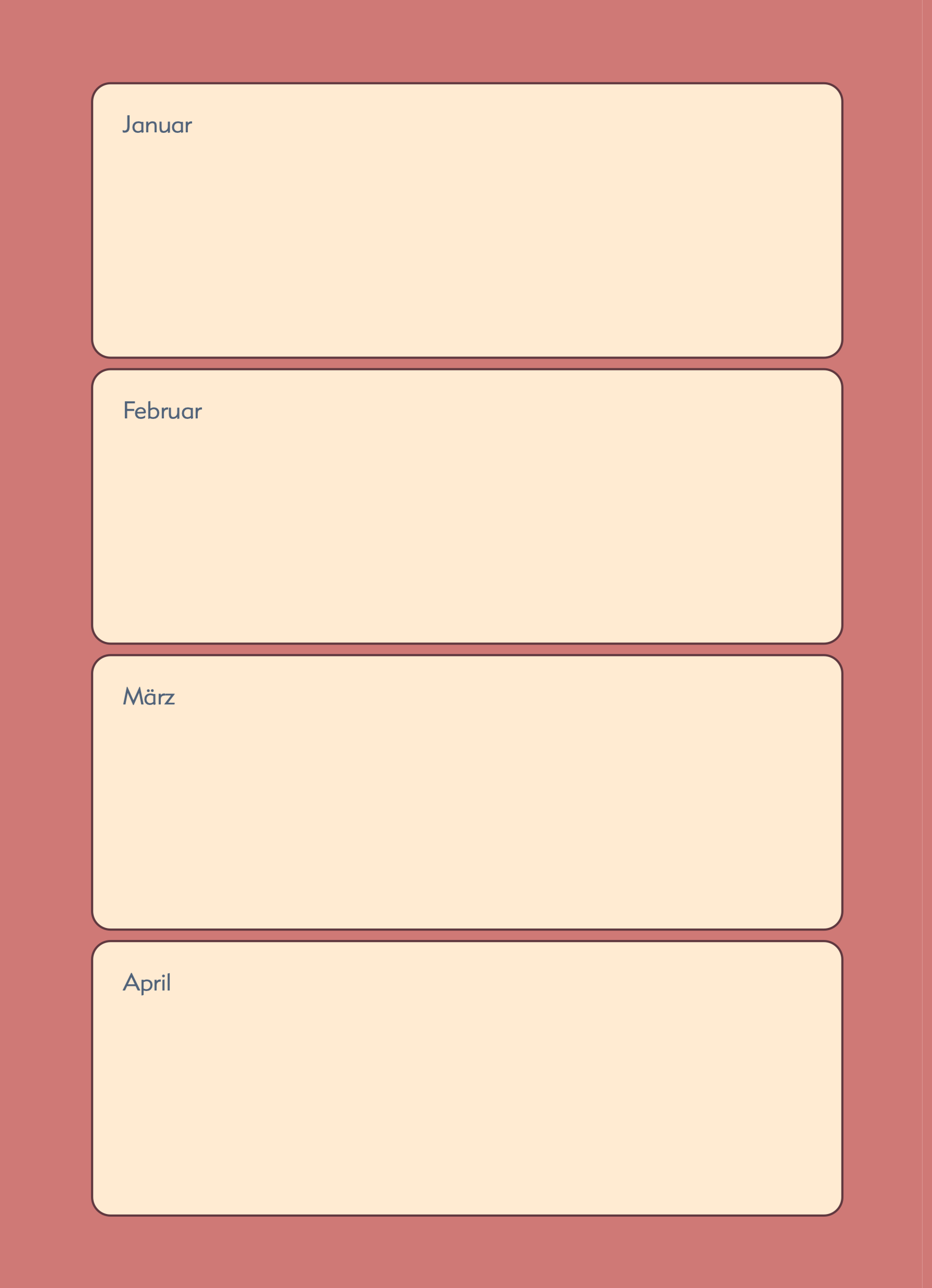 Lovebook Journal - Innenseite des Paar-Kalenders 