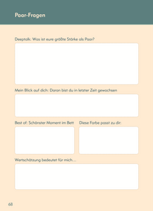 Lovebook Journal - Beispielseite  "Fragen für Paare"
