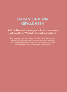 Lovebook Journal - Beispiel Kategorie "Reflexion für Paare"